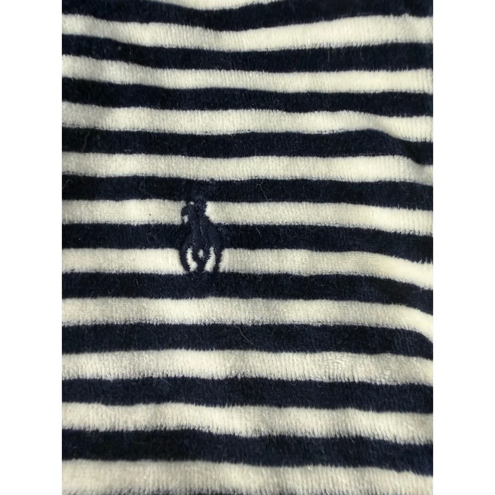 Ralph Lauren Kids Striped Navy Blue White Cotton Blend Crew Neck Sweatshirt 24M‎